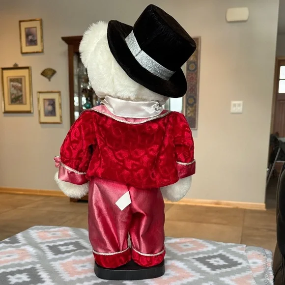 Vintage DanDee Teddy Bear in Red Suit and Black Hat tie 19” tall - Picture 4 of 9